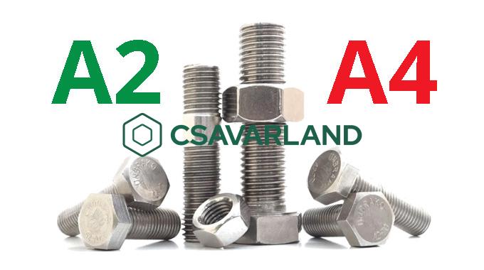 Rozsdamentes (A2) és saválló (A4) termékek