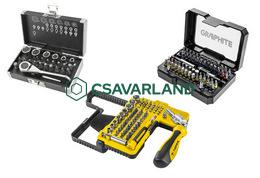 Behajtóhegyek, dugókulcsok, készletek