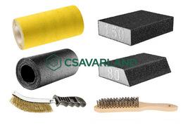 Csiszolópapírok, -vásznak, -szivacsok, drótkefék